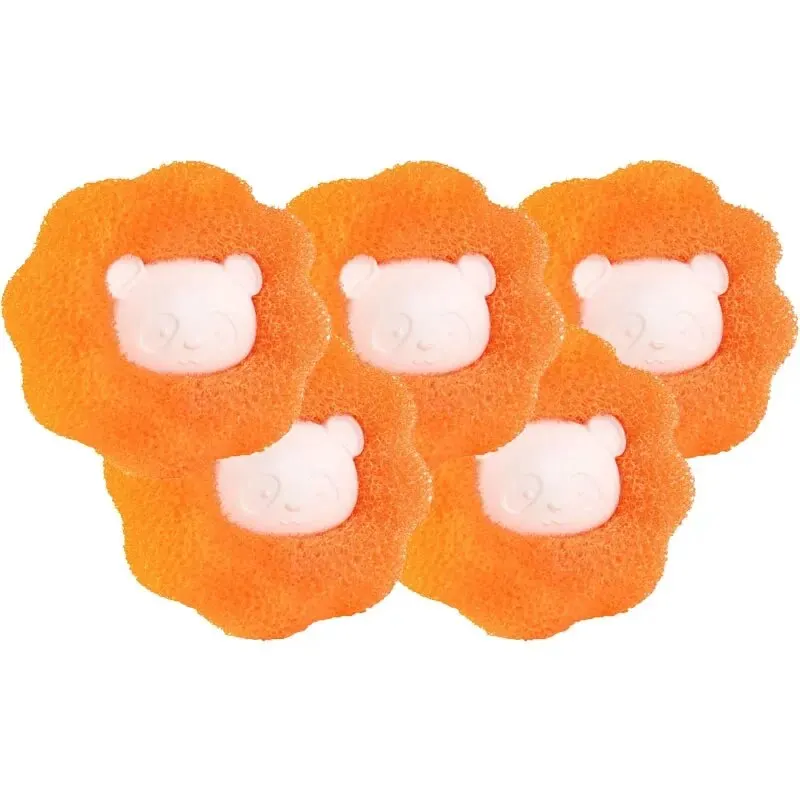 Dierenhaar Verwijderaar Bal | Wasmachine Filter Harenvanger | Recyclebaar | Huisdier Pluisvanger | Honden & Katten | Anti-klit Rond Ontwerp | Plastic en Spons | Wasaccessoire | Oranje Blauw - Image 5