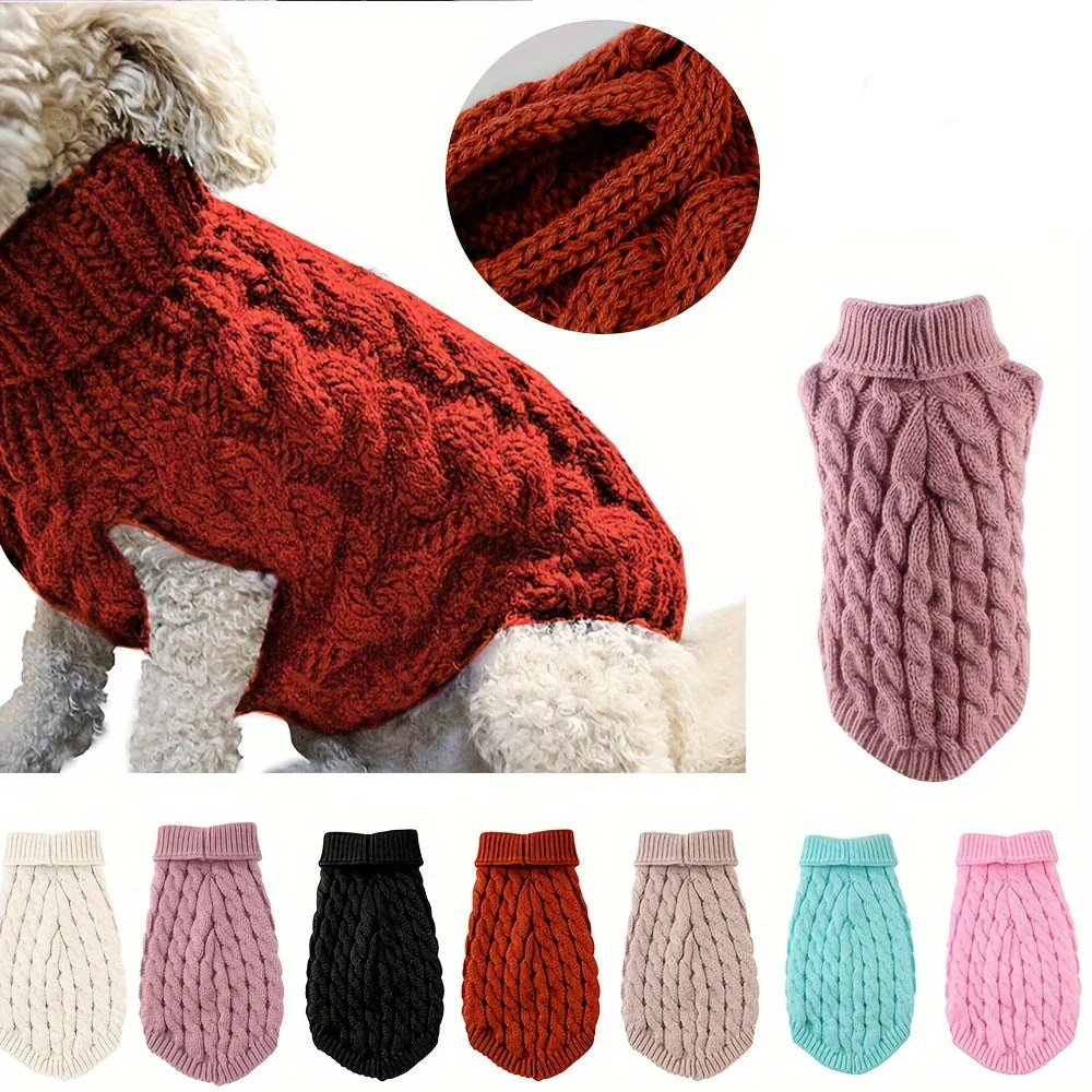 Knit Huisdier Pullover | Zacht Acryl | Kleurenopties | Machinewasbaar | Herfst Winter Warmte | Kleine Middelgrote Huisdieren