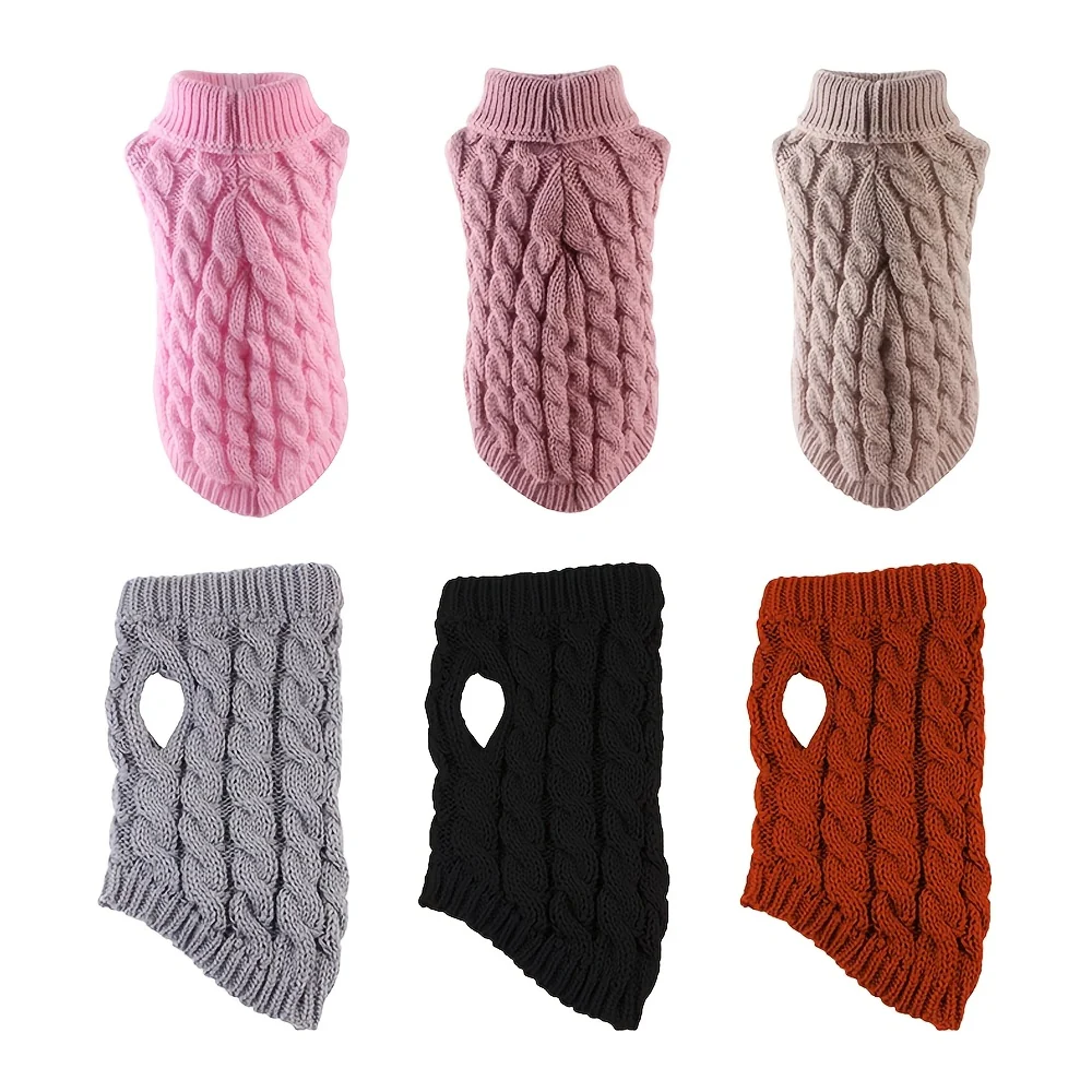 Knit Huisdier Pullover | Zacht Acryl | Kleurenopties | Machinewasbaar | Herfst Winter Warmte | Kleine Middelgrote Huisdieren - Image 4