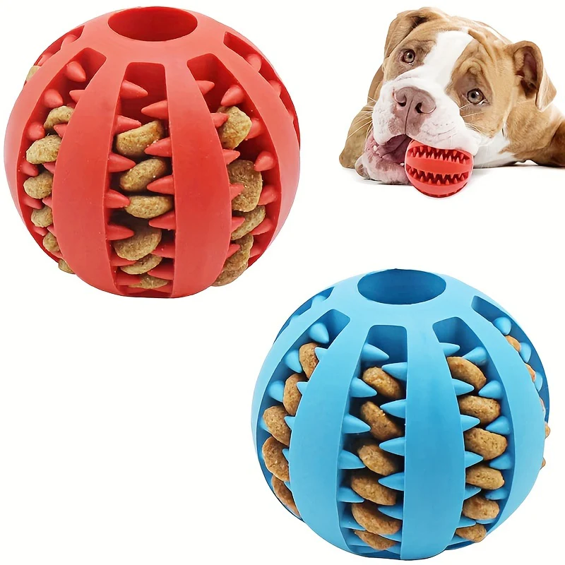 Hondenspeeltje | Kauwspeelbal voor Kleine Honden | Interactieve Elastische Voerbal | Tandreiniging | Plastic | Huisdieraccessoires