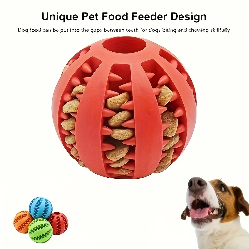 Hondenspeeltje | Kauwspeelbal voor Kleine Honden | Interactieve Elastische Voerbal | Tandreiniging | Plastic | Huisdieraccessoires - Image 10
