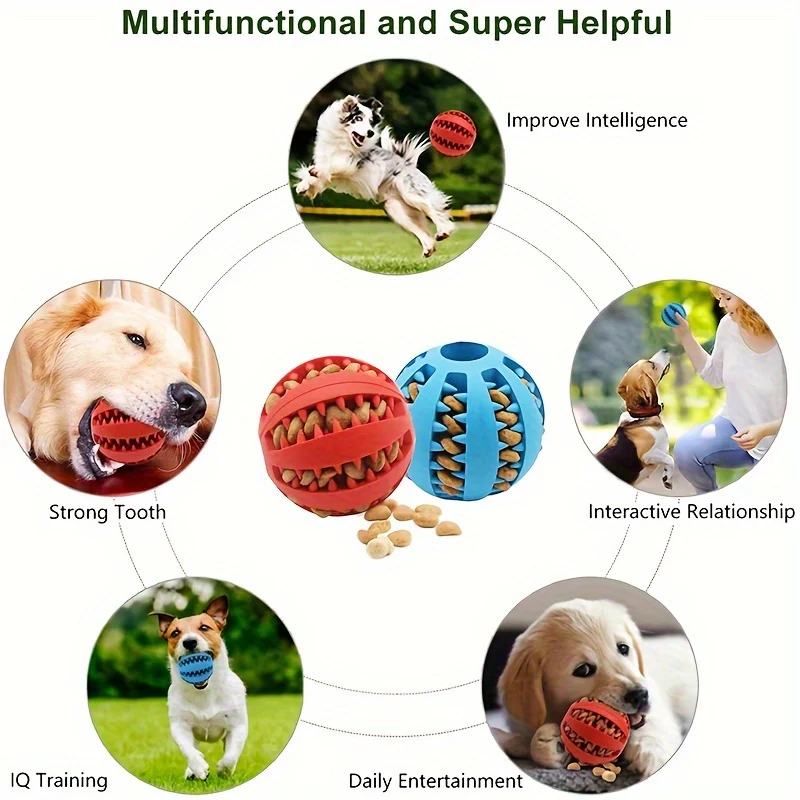 Hondenspeeltje | Kauwspeelbal voor Kleine Honden | Interactieve Elastische Voerbal | Tandreiniging | Plastic | Huisdieraccessoires - Image 12