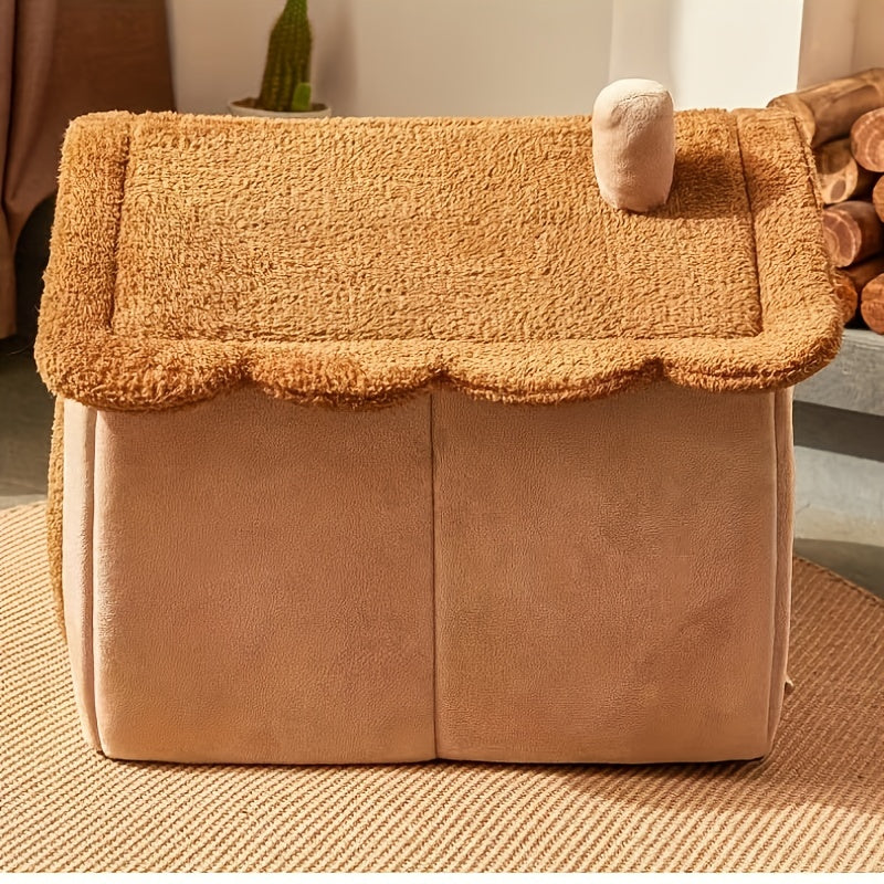 JOLINPET Kattenbed Huis | Afneembaar & Wasbaar | Winter Warm Nest | Zacht Polyester | Kerstcadeau - Image 3