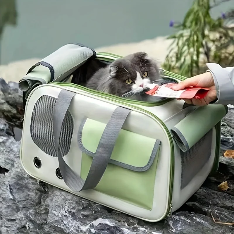 Draagtas Huisdier | Ventilerend Polyester | Enkel Schouder Draagbaar & Opvouwbaar | Ruimte Capsule Ontwerp | Geschikt voor Katten & Kleine Honden