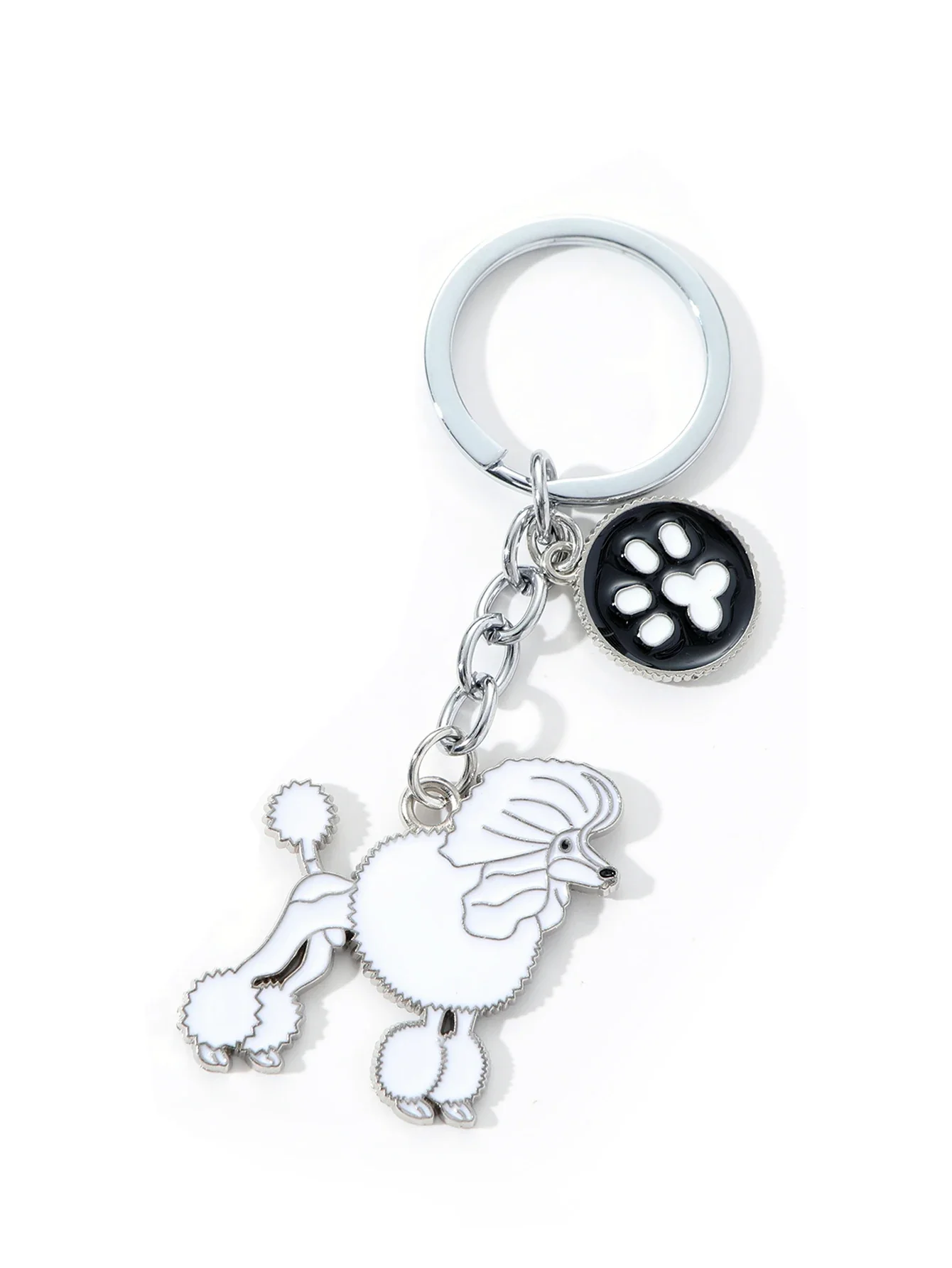 Sleutelhanger poedel hond | Schattige cartoon dier | Metalen autosleutel hanger | Unisex accessoire | Leuk cadeau voor hondenliefhebbers