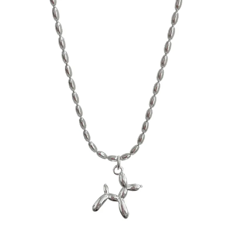 Ballon Hond Ketting Dames | Goud of Zilver Collier | Trendy Dierenhanger Sieraad | Modieuze Hondenketting | Origineel Cadeau voor Vrouwen | Voor Feest, Dagelijks, Party & Geschenk | Fashion Statement Accessoire