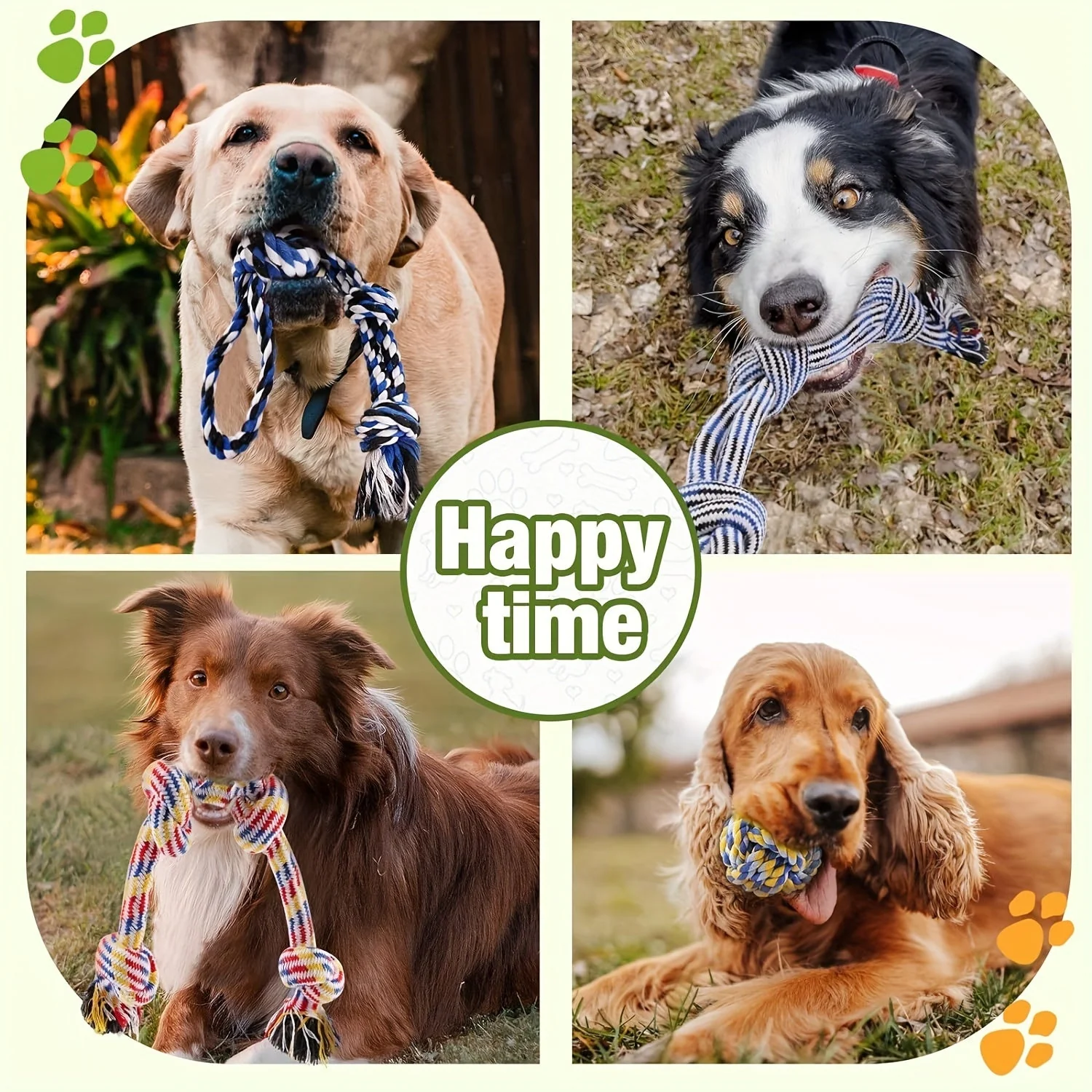 4-delige Honden Speelgoedset | Stevig touw en ballen | Duurzaam kauwspeelgoed voor alle hondenrassen | Bevordert tandreiniging en actief spel - Image 11