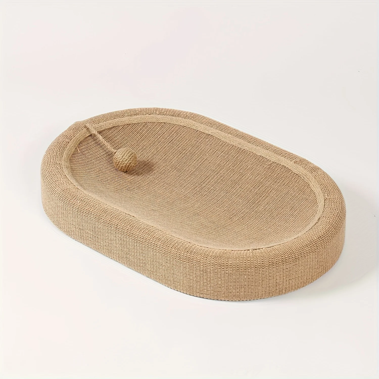 Sisal Krabplank Ovaal 60cm | Duurzaam en Slijtvast | Inclusief Speelbal | Geschikt Voor Katten | Perfect voor Spelen en Slapen | Geen Montage