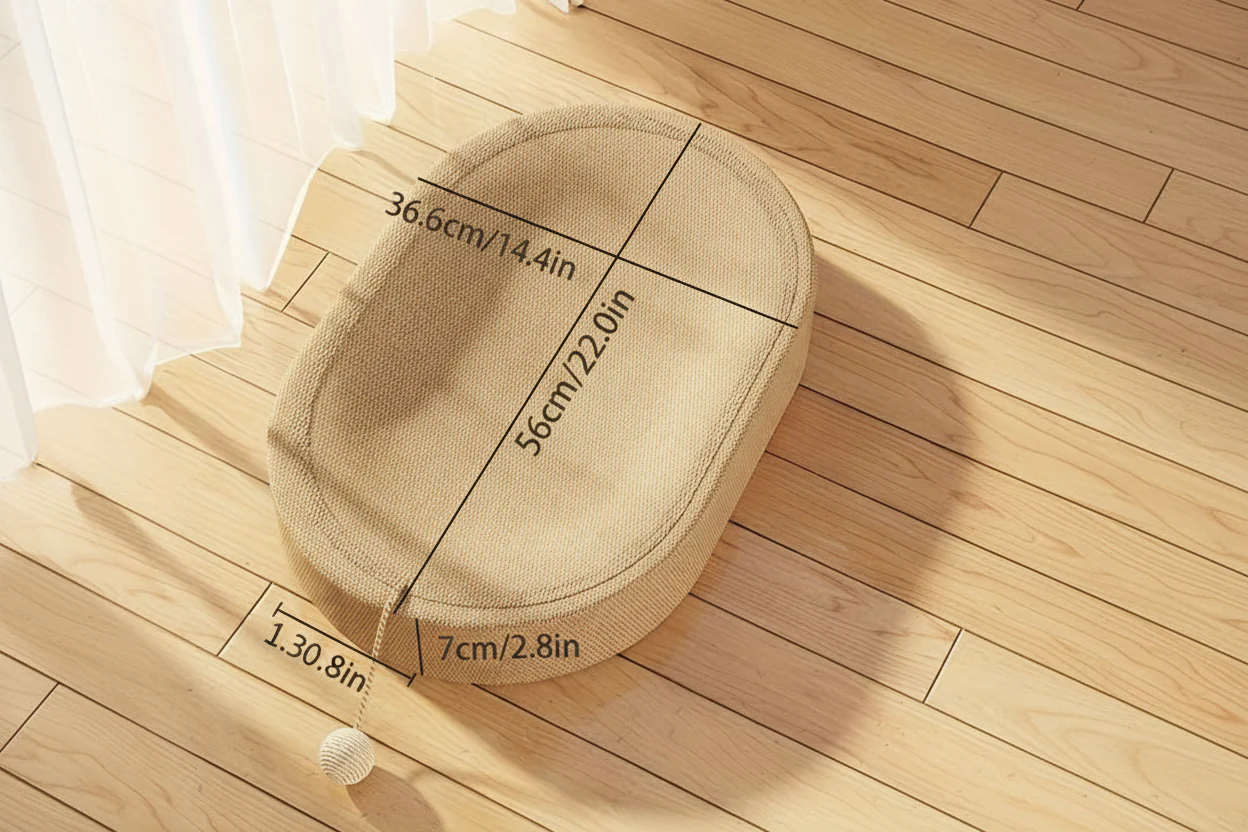 Sisal Krabplank Ovaal 60cm | Duurzaam en Slijtvast | Inclusief Speelbal | Geschikt Voor Katten | Perfect voor Spelen en Slapen | Geen Montage - Image 5