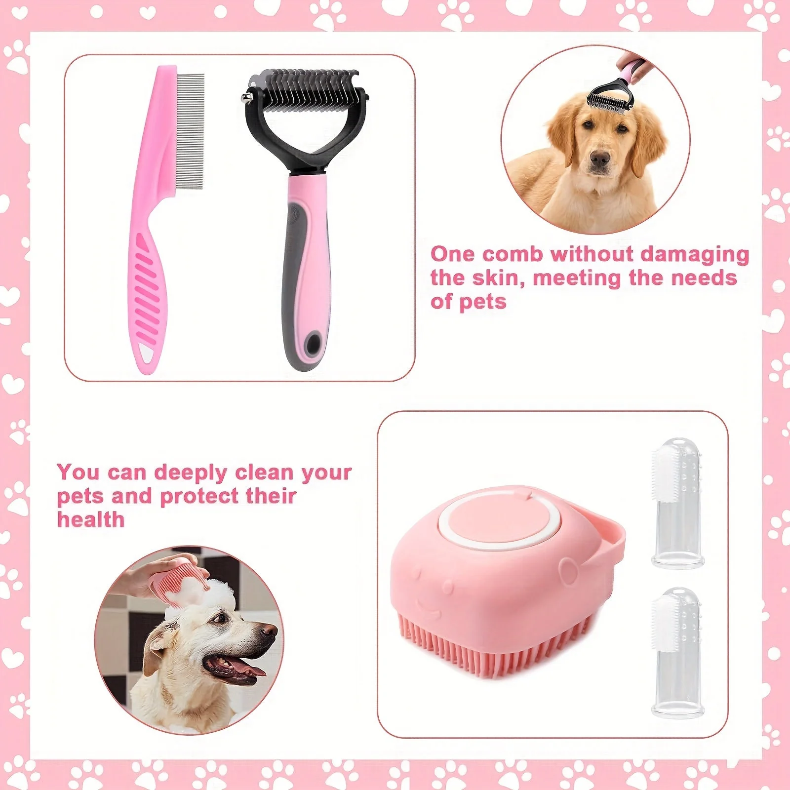 8-delige hondenverzorgingsset | Complete vachtverzorging met borstel, nagelknipper, vlooienkam en tandenborstel | Voor kleine en middelgrote honden - Image 5