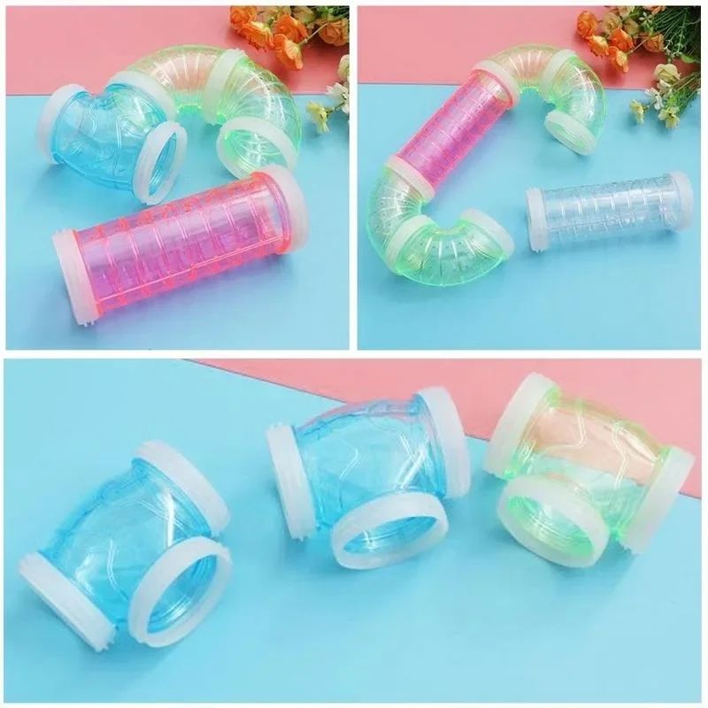 MOONBIFFY | 8-delige Hamsterspeeltunnel Set | Transparant | Knaagdier Speelomgeving | Kleine Huisdieren | DIY Bouwset | Kunststof | Pet Knaagdier Accessoire | Dierenplezier | Kleur Zoals Getoond - Image 4