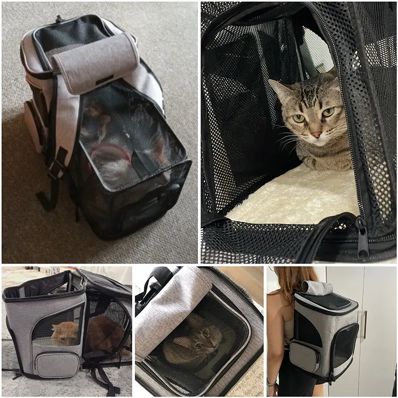Ademende Reisrugzak voor Huisdieren | Grote Opvouwbare en Uitschuifbare Draagtas | Geschikt voor Katten en Kleine Honden | Met Ventilatie Mesh and Verstevigde Draagbanden - Image 8