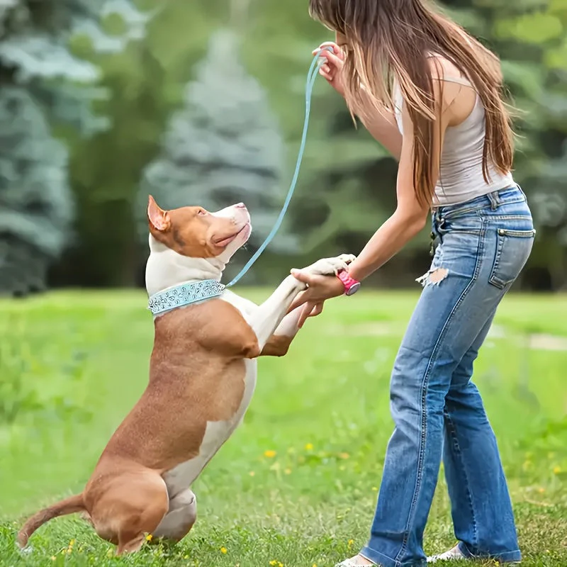 Verstelbare Spiked Hondenhalsband met Metalen Studs | Faux Leer | Inclusief Leiband | Voor Middelgrote en Grote Honden | Duurzaam en Comfortabel | Veilig voor Wandelen en Training - Image 8