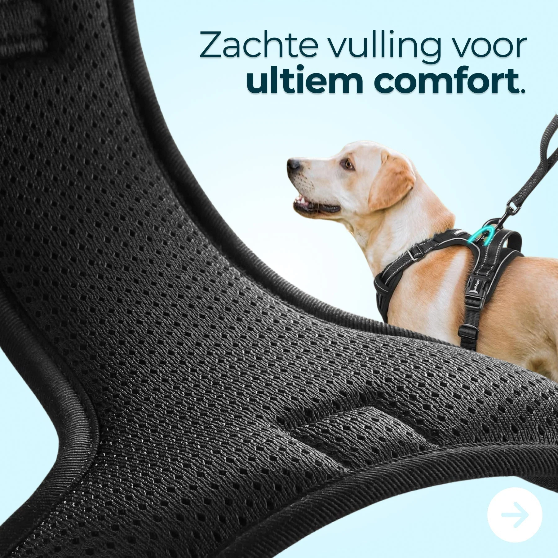 Anti-Trek Hondentuigje | Comfortabel & Veilig | Verstelbaar | Ademend Materiaal | Voor Honden in Training | Reflecterende Elementen | Minder Stress Wandelen | Duurzaam & Betrouwbaar Design - Image 4