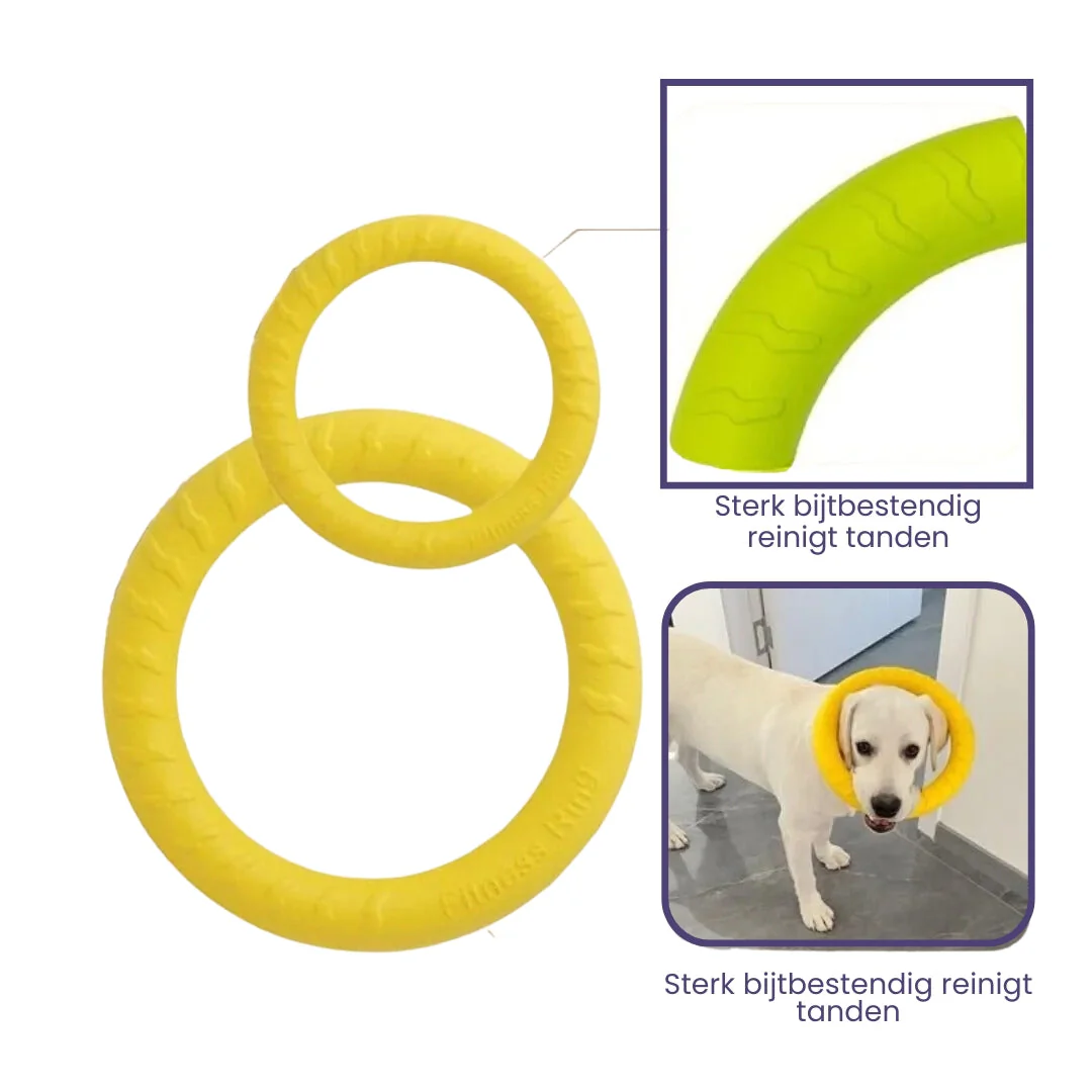 Duurzame Gele Kauwring Voor Honden | Interactief & Stimulerend | Verkrijgbaar in S en L | Rubber - Image 3