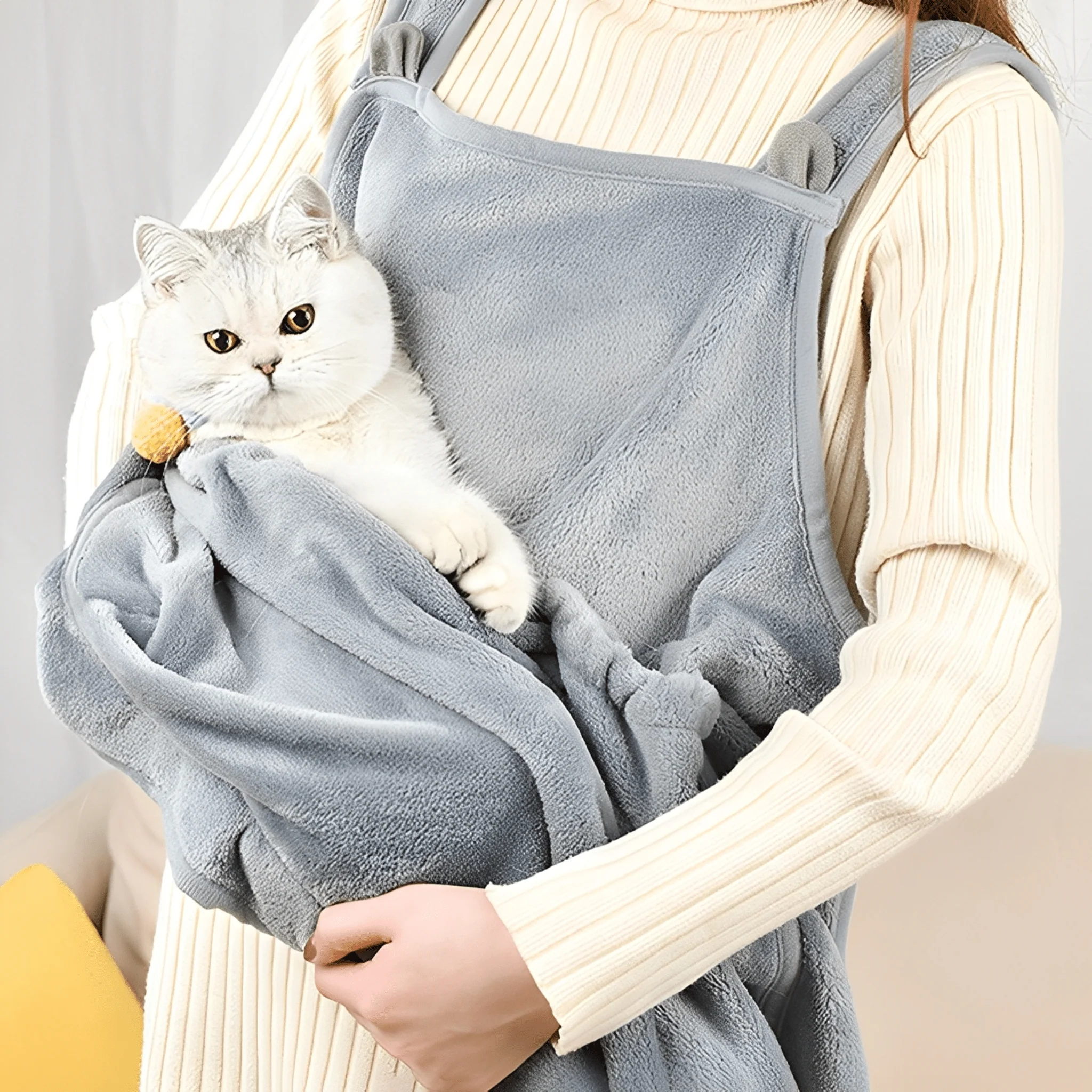 AproNest | Pluche Kattenhouder Draagbaar | Handenvrij Comfort | Warmte en Veiligheid | Ideaal voor Knuffels - Image 3