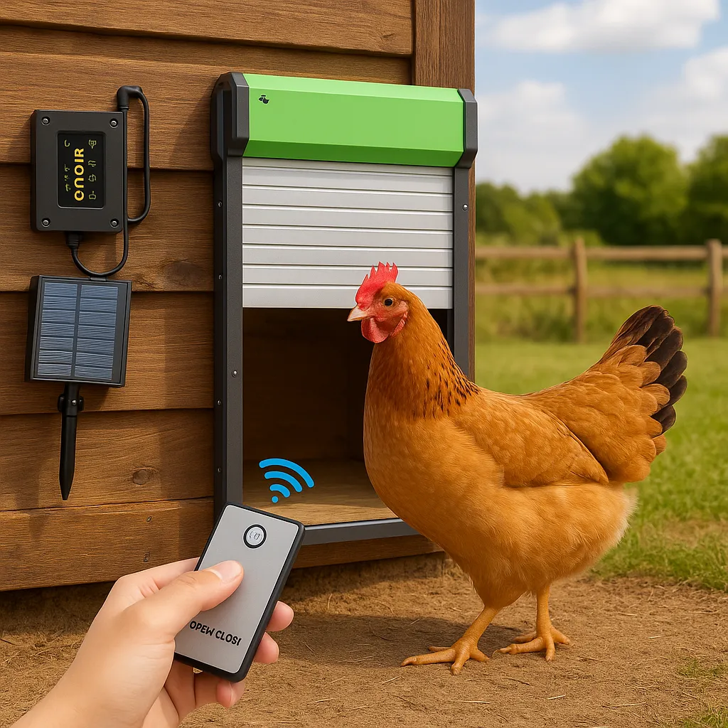 AutoHatch Guard | Automatisch Kippenluik | Afstandsbediening & Lichtsensor | Duurzaam & Weerbestendig | Veiligheidsdetectie | Rompproof Кippenverblijf | Slimme Instellingen