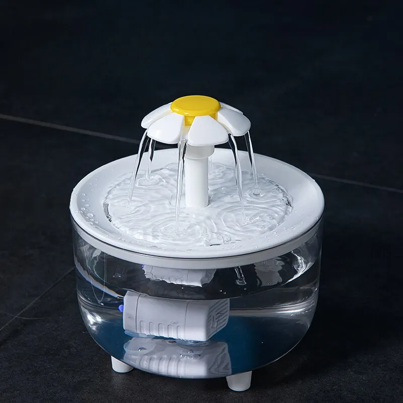 Automatische waterfontein voor huisdieren | Stille circulatie | Met waterfilter | Transparant bloemen deksel | 1 liter capaciteit | Voor katten en kleine honden - Image 5