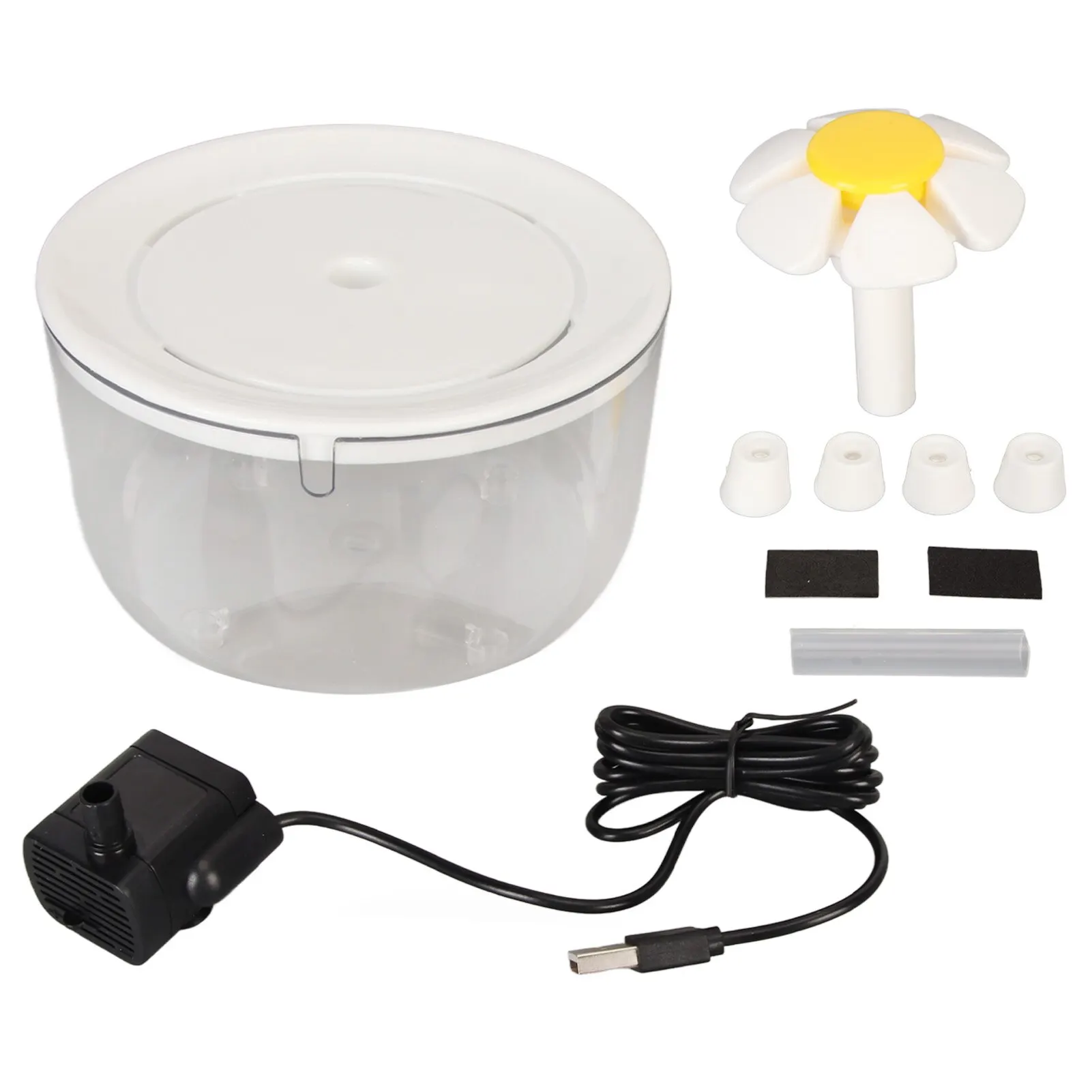 Automatische waterfontein voor huisdieren | Stille circulatie | Met waterfilter | Transparant bloemen deksel | 1 liter capaciteit | Voor katten en kleine honden - Image 6