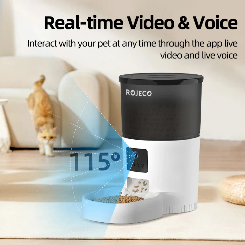 Slimme Voerautomaat met HD-Camera en Voice Recorder voor Katten & Honden | Instelbare Voedingsschema's & Live Video via App - Image 3