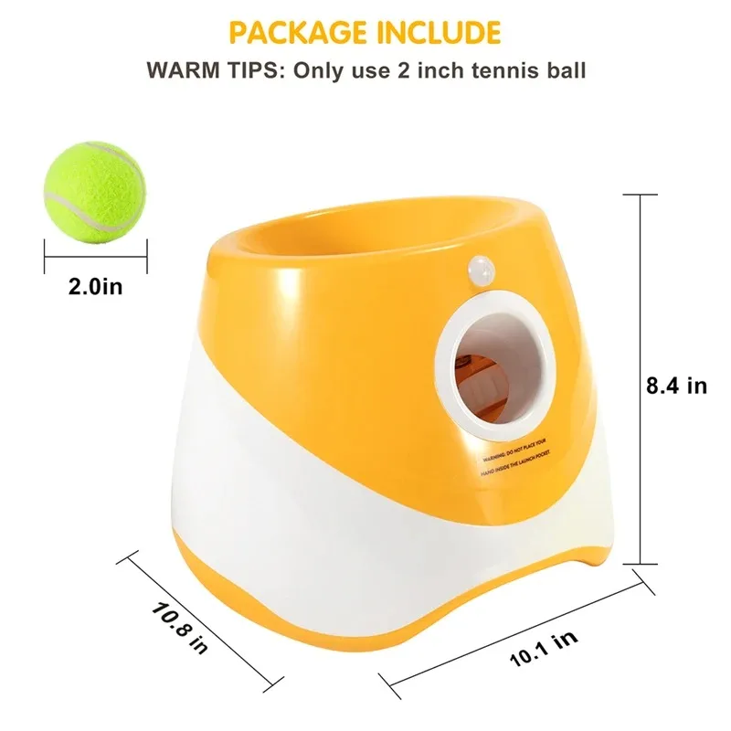 Oplaadbare Interactieve Tennisbalwerper voor Honden | Instelbare Werpafstanden 3m-9m | Inclusief USB Lader & Mini Tennisballen - Image 5
