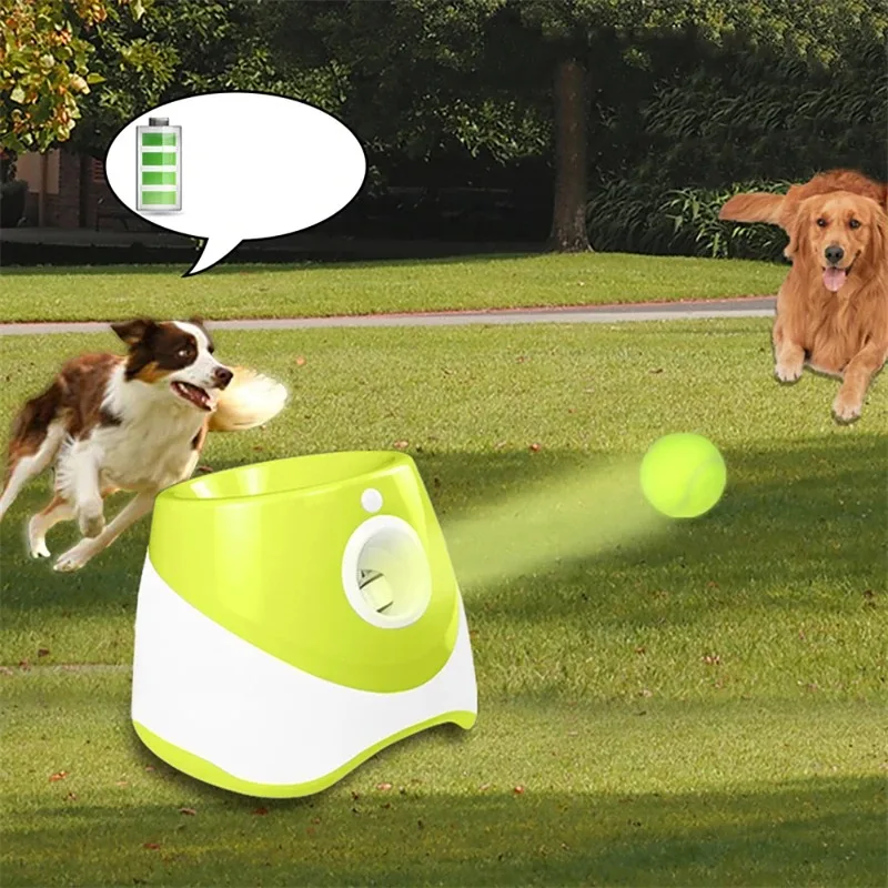 Oplaadbare Interactieve Tennisbalwerper voor Honden | Instelbare Werpafstanden 3m-9m | Inclusief USB Lader & Mini Tennisballen - Image 6