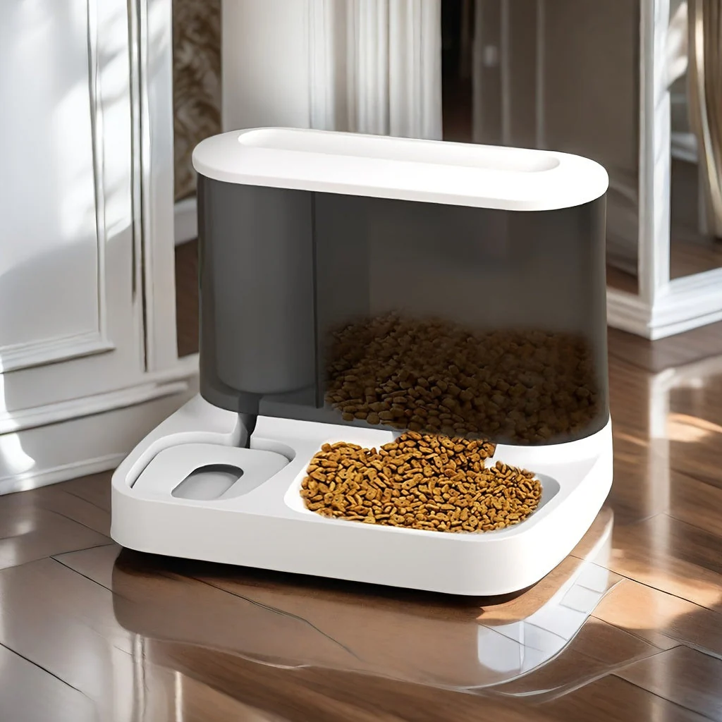 Kattenvoerbak met Automatische Waterdispenser | Zwaartekrachtgestuurd | Transparant Ontwerp | Voor Katten en Kleine Huisdieren | Duurzaam Kunststof | Gemakkelijk Bijvulbaar - Image 3