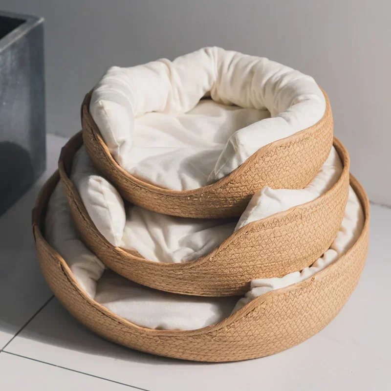 YBPetra Kattenmand | Bamboe Weeftechniek | Eco-vriendelijk | Zacht Meubel voor Binnenkatten | Ademendontwerp | 100% Katoen | Handgeweven Huisdier Sofa | Stijlvol en Duurzaam | Geschikt voor Kleine en Middelgrote Katten - Image 3