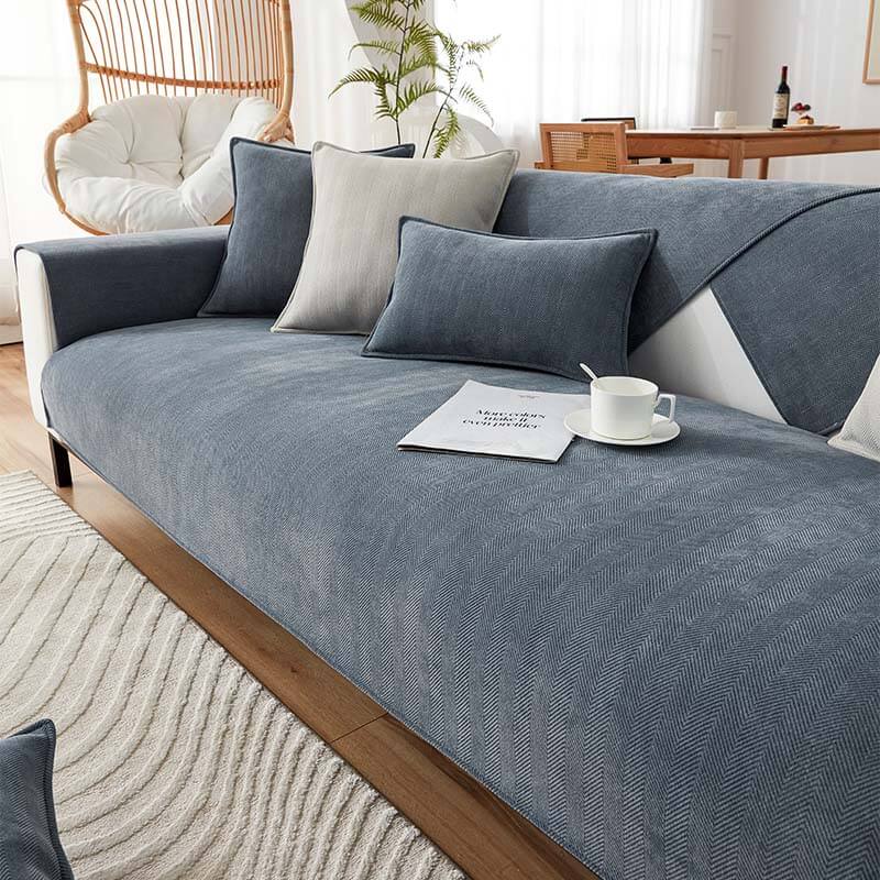 Belle | Luxueuze Chenille Stof | Vissengraat Textuur | Meerdere Maten | Antislip Onderkant | Zachte Ondersteuning | Machinewasbaar - Image 7