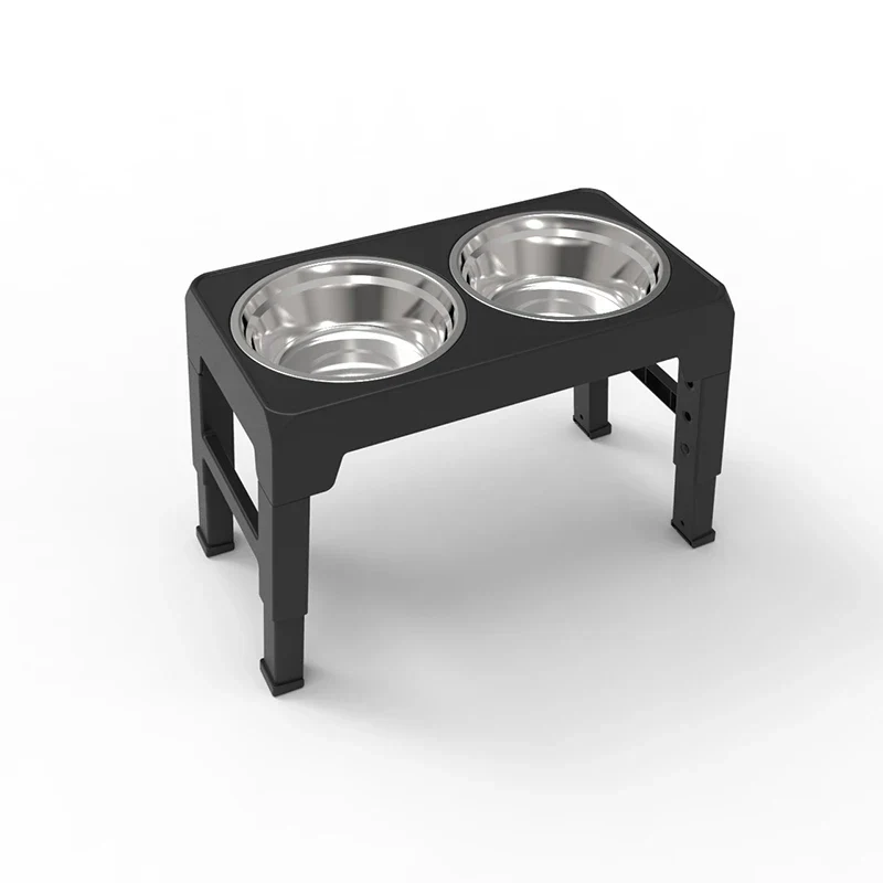 Booteely Verstelbare Voerstandaard voor Honden | Dubbele Roestvrijstalen Bakken, Ergonomische Hoogte | Geschikt voor Alle Hondenrassen