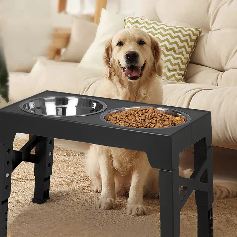 Booteely Verstelbare Voerstandaard voor Honden | Dubbele Roestvrijstalen Bakken, Ergonomische Hoogte | Geschikt voor Alle Hondenrassen - Image 2