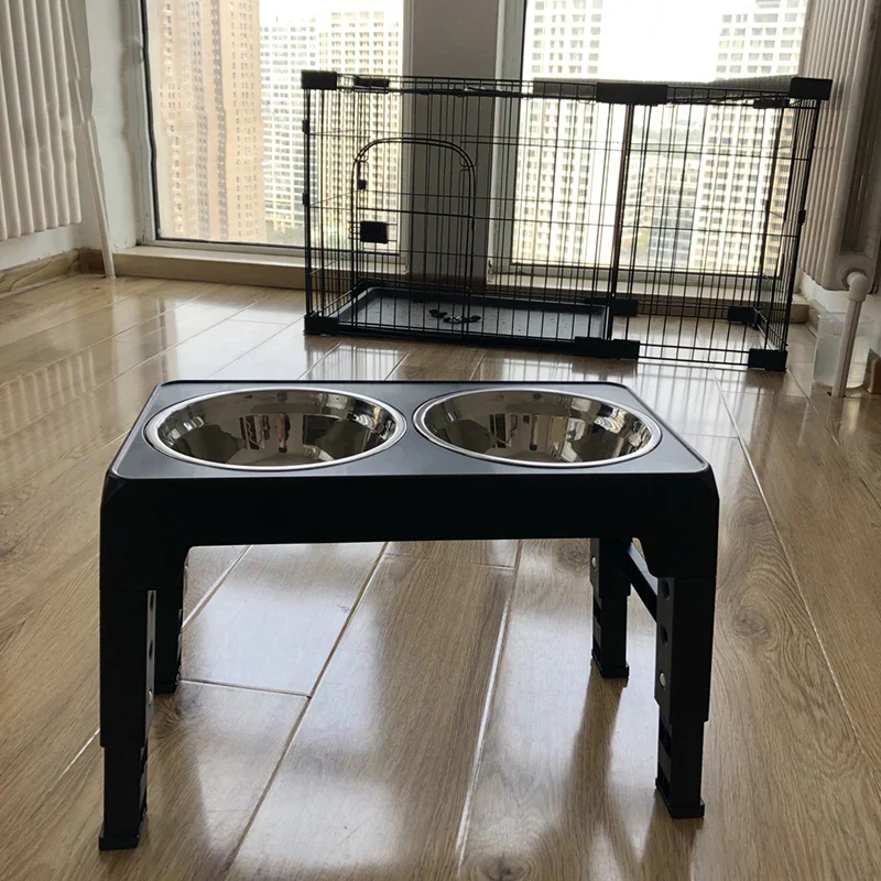 Booteely Verstelbare Voerstandaard voor Honden | Dubbele Roestvrijstalen Bakken, Ergonomische Hoogte | Geschikt voor Alle Hondenrassen - Image 4