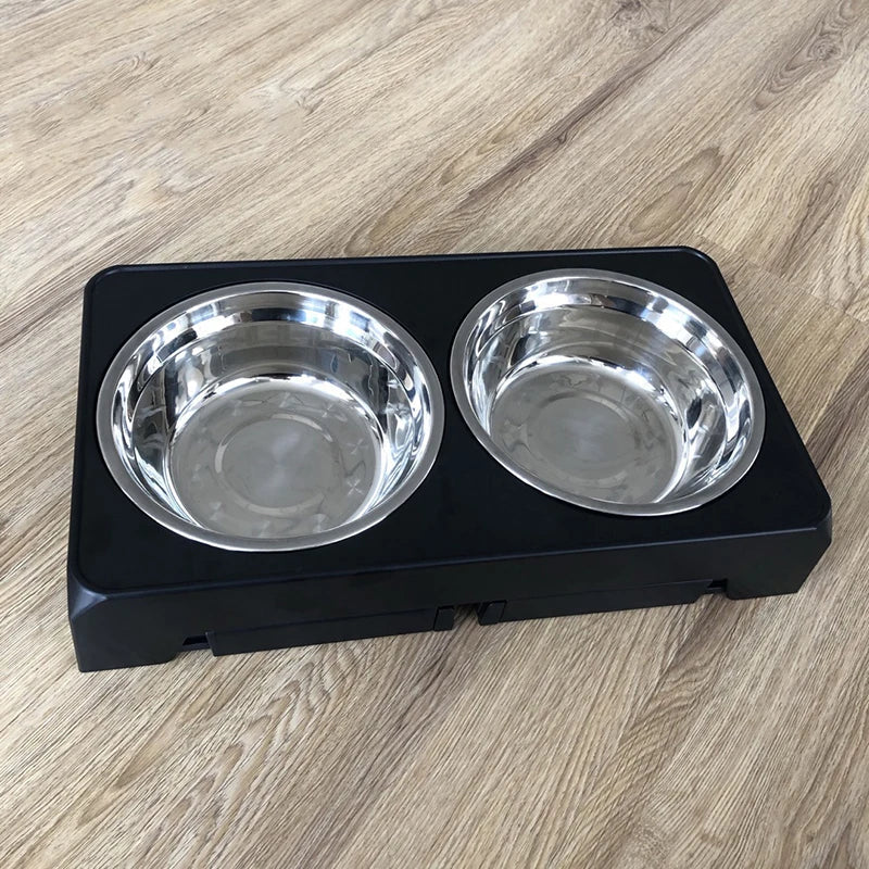 Booteely Verstelbare Voerstandaard voor Honden | Dubbele Roestvrijstalen Bakken, Ergonomische Hoogte | Geschikt voor Alle Hondenrassen - Image 5