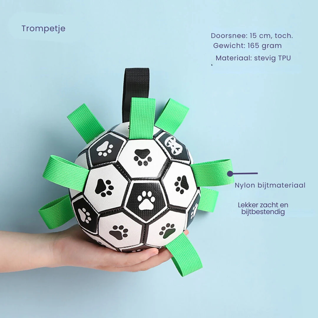 Duurzame Apporteerbal met Grijplipjes | Interactief Kauwspeelgoed voor Honden | Rubberen Voetbal voor Middelgrote en Grote Honden | Binnen- en Buitenplezier | Bevordert Gezond Gebit - Image 4