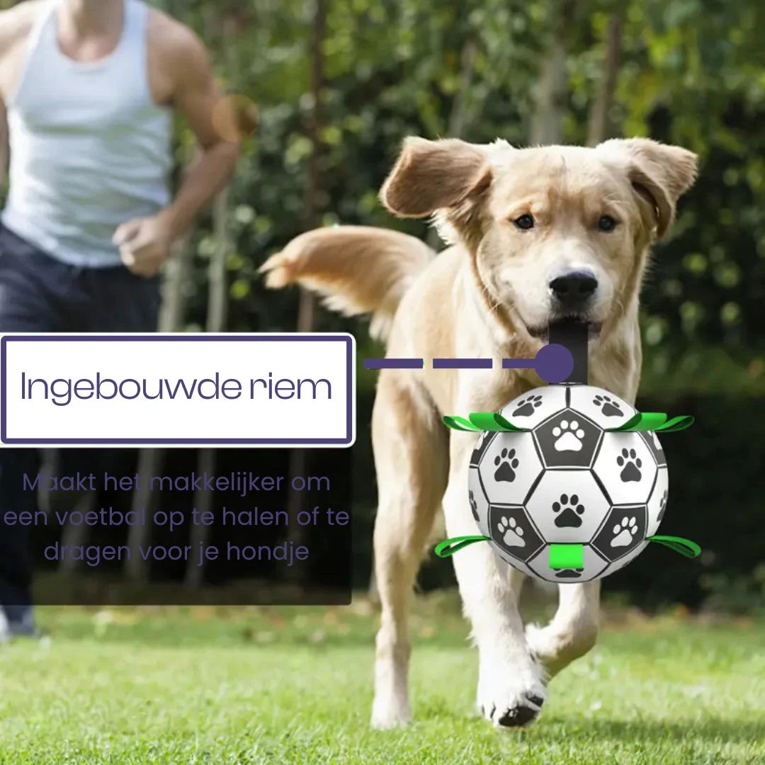 Duurzame Apporteerbal met Grijplipjes | Interactief Kauwspeelgoed voor Honden | Rubberen Voetbal voor Middelgrote en Grote Honden | Binnen- en Buitenplezier | Bevordert Gezond Gebit - Image 5