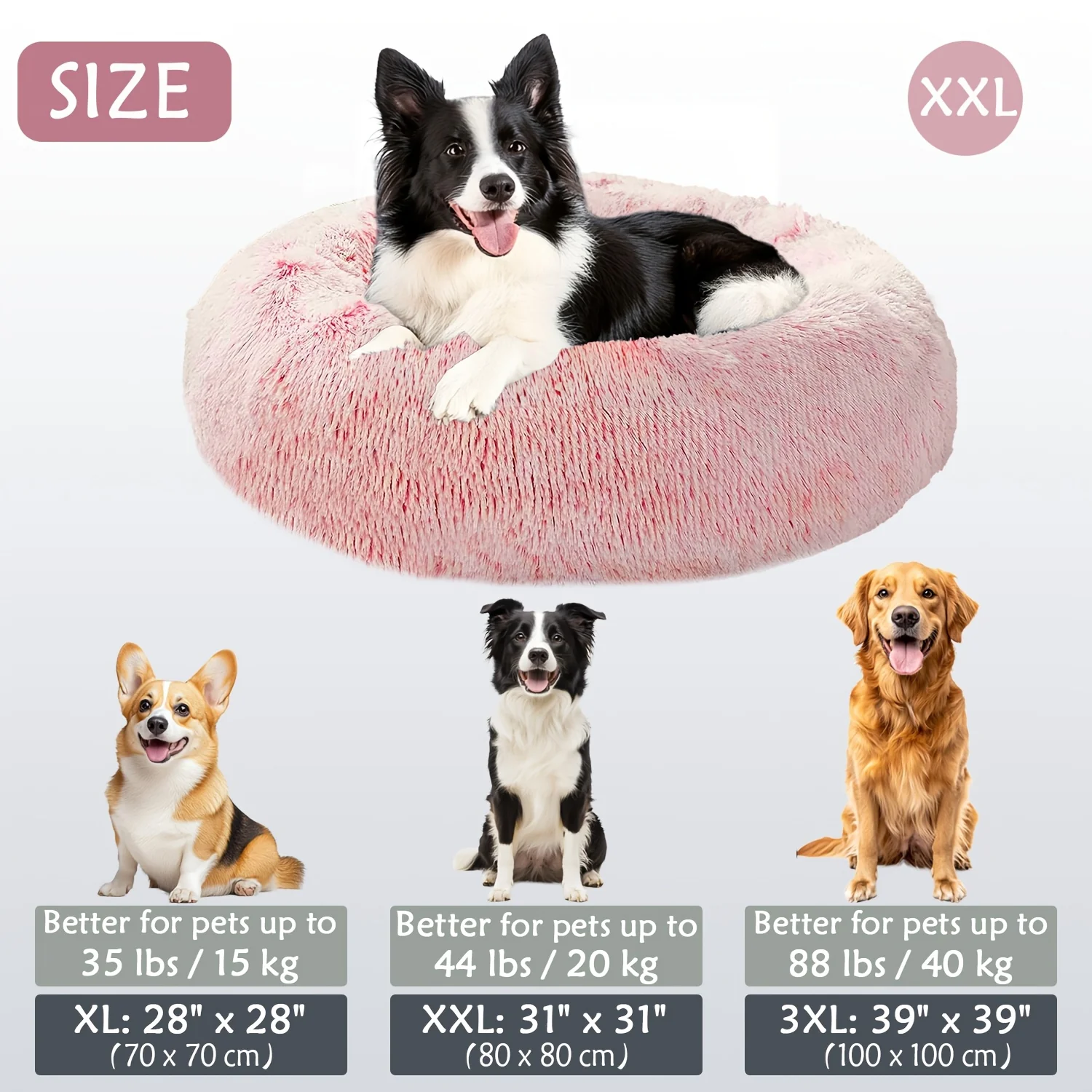 Kalmerend Huisdierbed | Donut Design | Zacht Pluche Polyester | Antislip Onderkant | Voor Honden en Katten | Comfortabel en Warm | Geschikt voor Kleine tot Grote Huisdieren | Luxe Dierenmand - Image 13