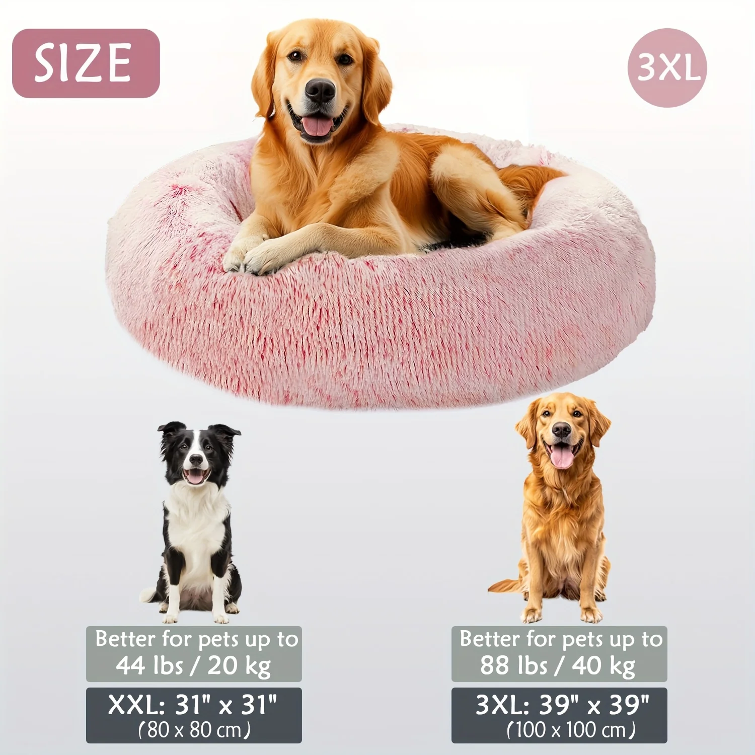 Kalmerend Huisdierbed | Donut Design | Zacht Pluche Polyester | Antislip Onderkant | Voor Honden en Katten | Comfortabel en Warm | Geschikt voor Kleine tot Grote Huisdieren | Luxe Dierenmand - Image 15