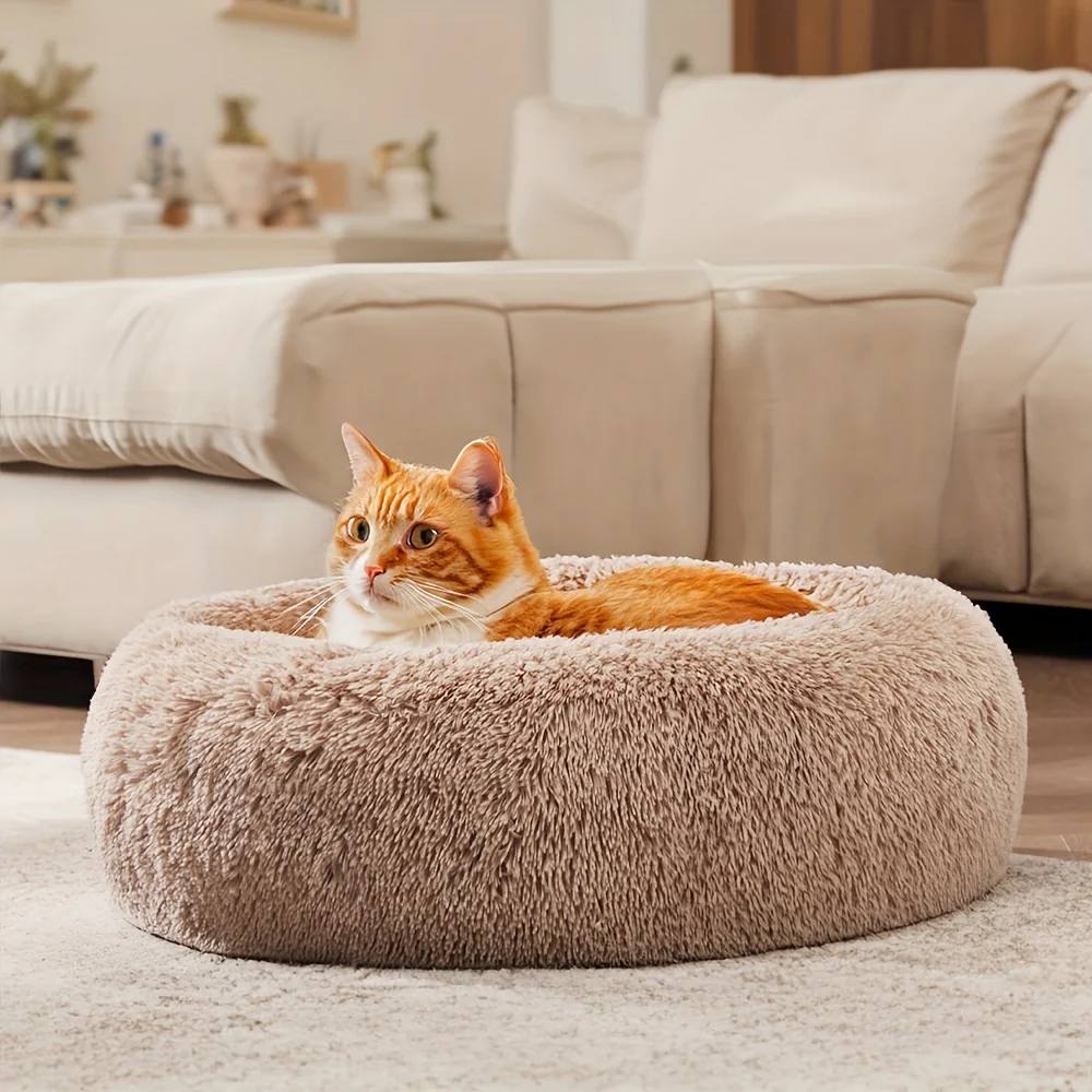 Kalmerend Huisdierbed | Donut Design | Zacht Pluche Polyester | Antislip Onderkant | Voor Honden en Katten | Comfortabel en Warm | Geschikt voor Kleine tot Grote Huisdieren | Luxe Dierenmand - Image 16