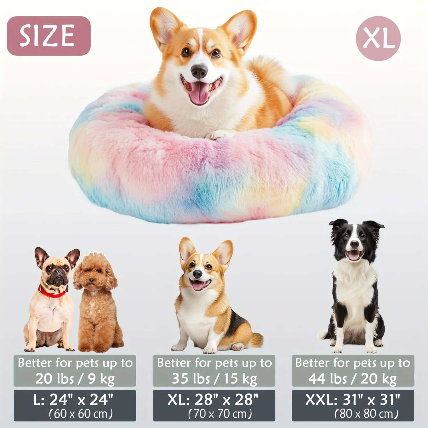 Kalmerend Huisdierbed | Donut Design | Zacht Pluche Polyester | Antislip Onderkant | Voor Honden en Katten | Comfortabel en Warm | Geschikt voor Kleine tot Grote Huisdieren | Luxe Dierenmand - Image 17
