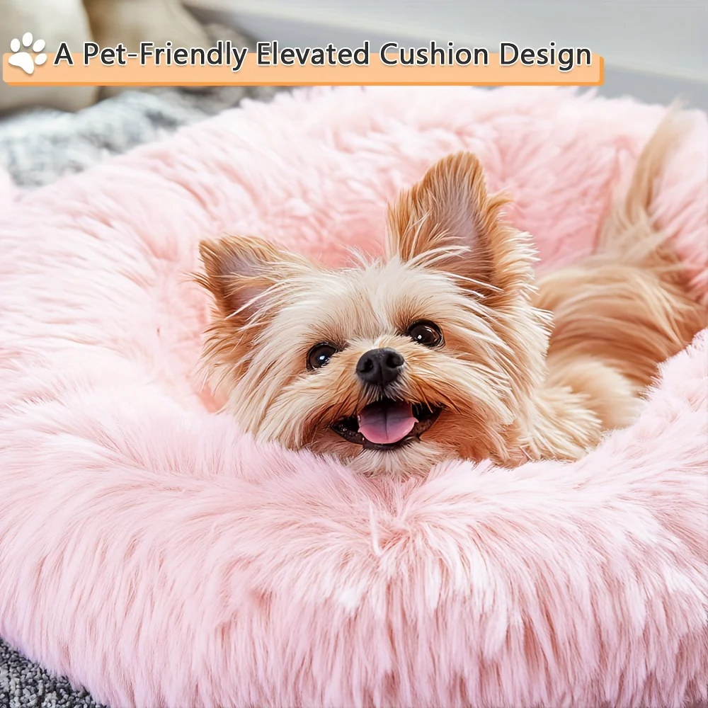 Kalmerend Huisdierbed | Donut Design | Zacht Pluche Polyester | Antislip Onderkant | Voor Honden en Katten | Comfortabel en Warm | Geschikt voor Kleine tot Grote Huisdieren | Luxe Dierenmand - Image 18
