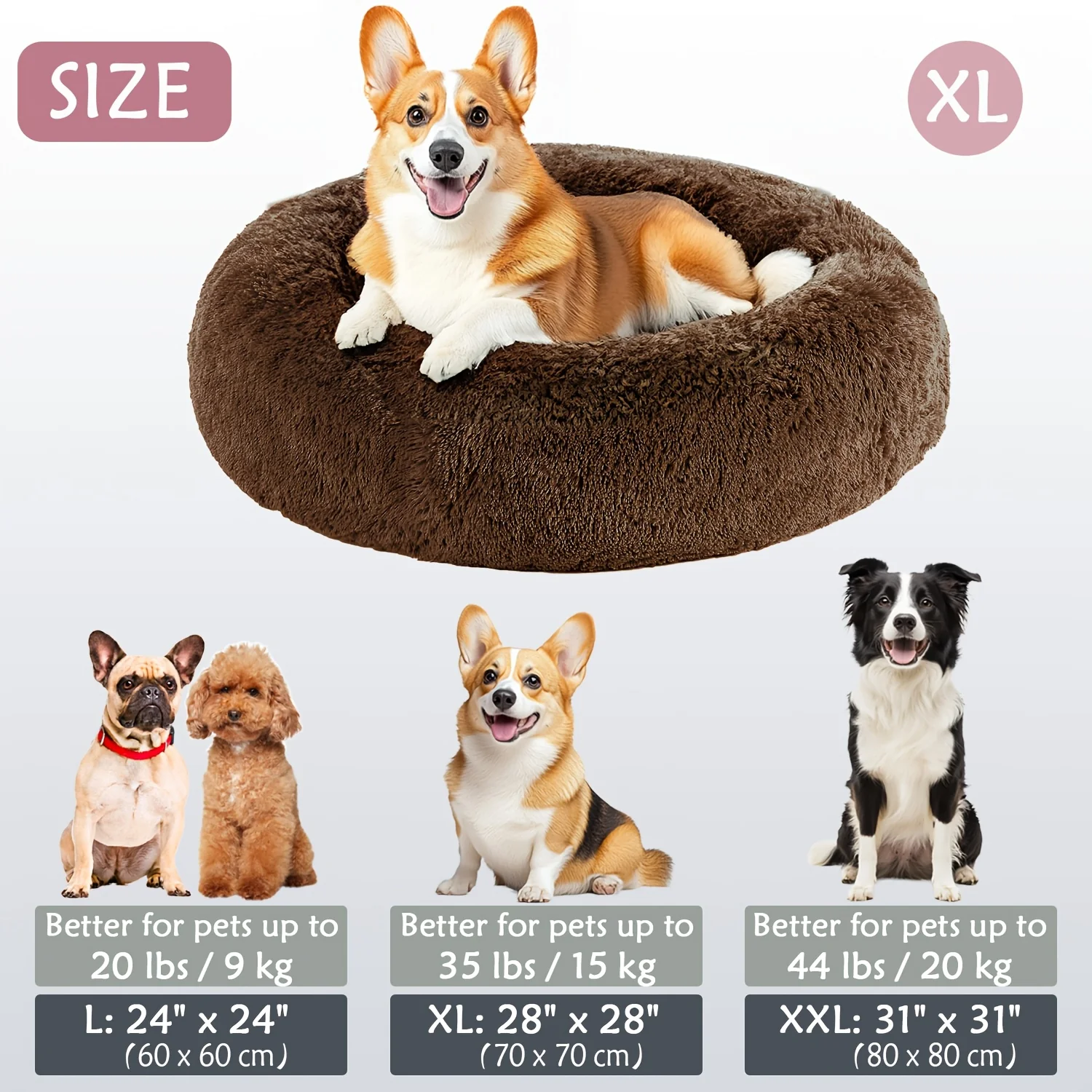 Kalmerend Huisdierbed | Donut Design | Zacht Pluche Polyester | Antislip Onderkant | Voor Honden en Katten | Comfortabel en Warm | Geschikt voor Kleine tot Grote Huisdieren | Luxe Dierenmand - Image 20