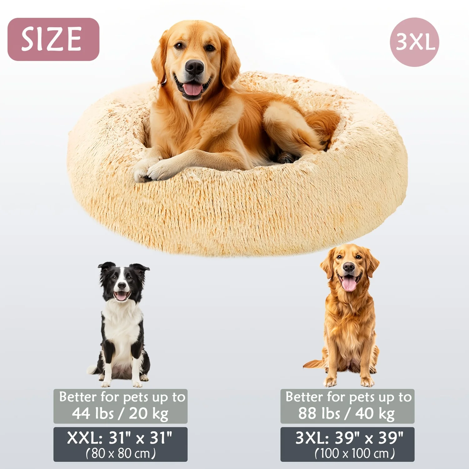 Kalmerend Huisdierbed | Donut Design | Zacht Pluche Polyester | Antislip Onderkant | Voor Honden en Katten | Comfortabel en Warm | Geschikt voor Kleine tot Grote Huisdieren | Luxe Dierenmand - Image 24