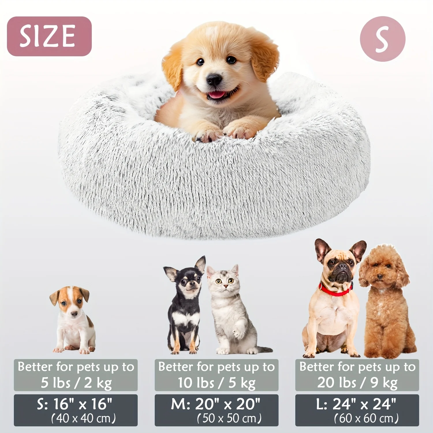 Kalmerend Huisdierbed | Donut Design | Zacht Pluche Polyester | Antislip Onderkant | Voor Honden en Katten | Comfortabel en Warm | Geschikt voor Kleine tot Grote Huisdieren | Luxe Dierenmand - Image 25
