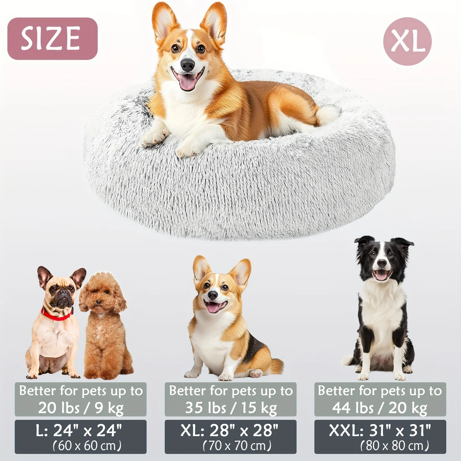 Kalmerend Huisdierbed | Donut Design | Zacht Pluche Polyester | Antislip Onderkant | Voor Honden en Katten | Comfortabel en Warm | Geschikt voor Kleine tot Grote Huisdieren | Luxe Dierenmand - Image 26