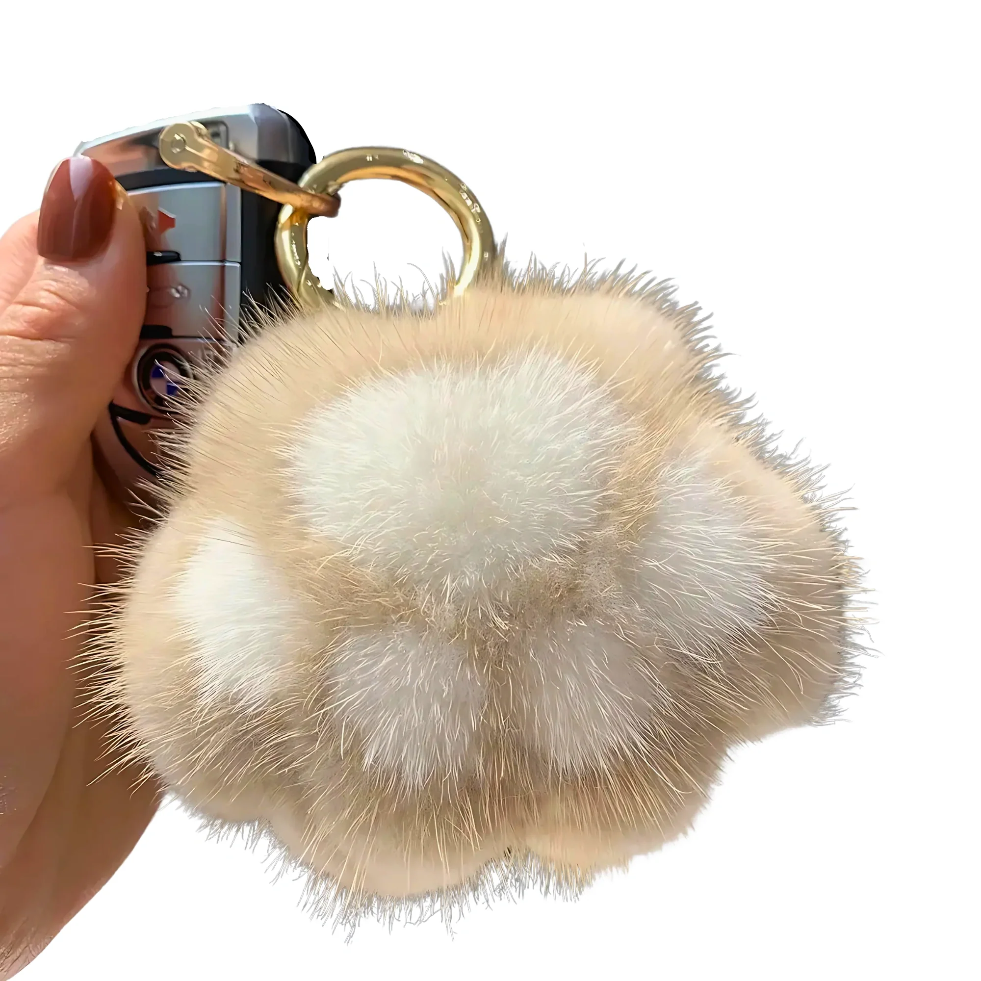 Schattige kattenpoot sleutelhanger | Pluche tas hanger | Imitatie nerts vacht | Decoratief accessoire voor tas, autosleutel of rugzak | Perfect cadeau voor meisjes