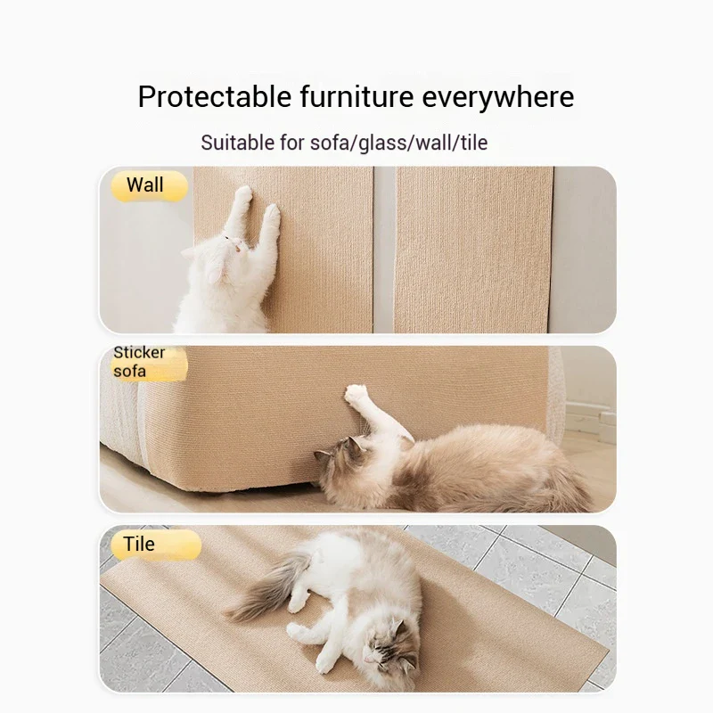 Aanpasbare Krabmat Voor Kat | Zelfklevend Tapijt Bescherming Meubels | Anti-Krabs Bank | Niet-geweven Stoffen | Dierenbescherming | Beschermt Tegen Klauwen | Duurzame Katten Accessoires - Image 2