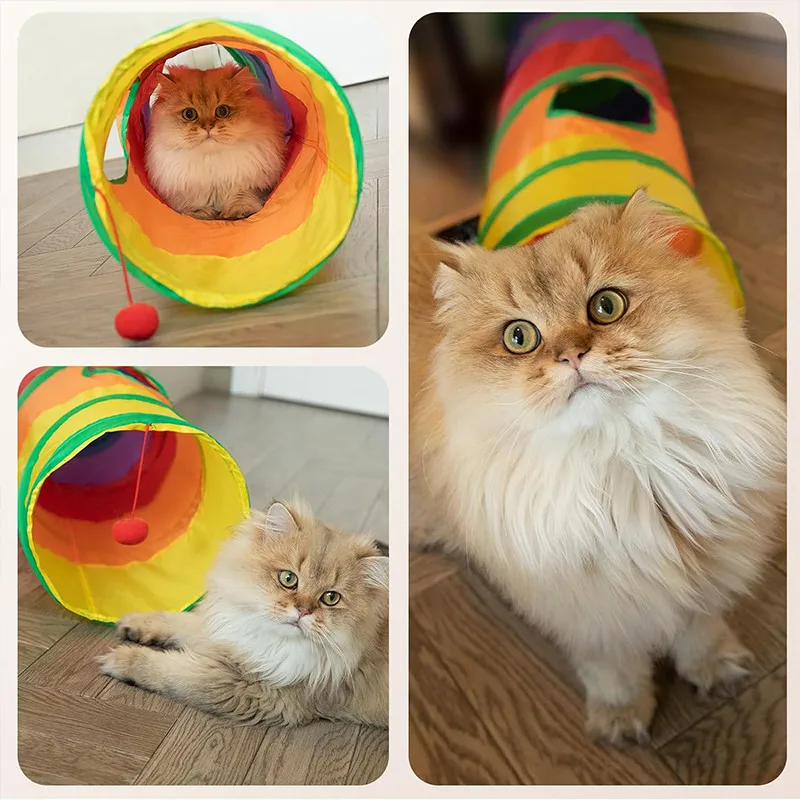 Opvouwbare Katten Tunnel | Ademend Speelgoed voor Binnen | Loud Paper Material | Polyester | Huisdieren Accessoire | Katzenspeelgoed | Zhejiang China | Geschikt voor Interactief Spel | Merk NoEnName_Null - Image 3