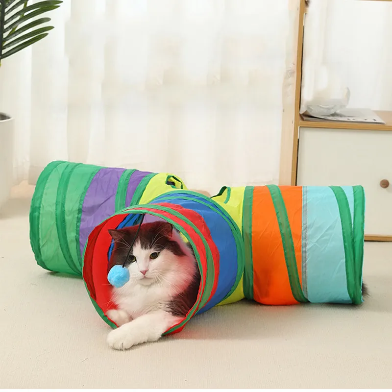 Opvouwbare Katten Tunnel | Ademend Speelgoed voor Binnen | Loud Paper Material | Polyester | Huisdieren Accessoire | Katzenspeelgoed | Zhejiang China | Geschikt voor Interactief Spel | Merk NoEnName_Null - Image 6