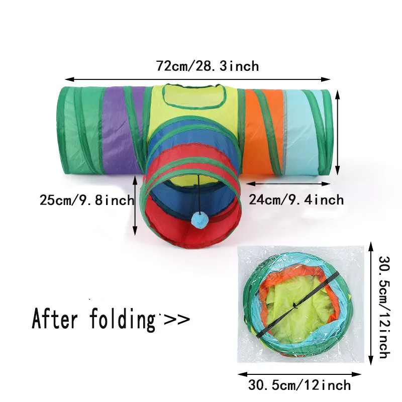 Opvouwbare Katten Tunnel | Ademend Speelgoed voor Binnen | Loud Paper Material | Polyester | Huisdieren Accessoire | Katzenspeelgoed | Zhejiang China | Geschikt voor Interactief Spel | Merk NoEnName_Null - Image 8
