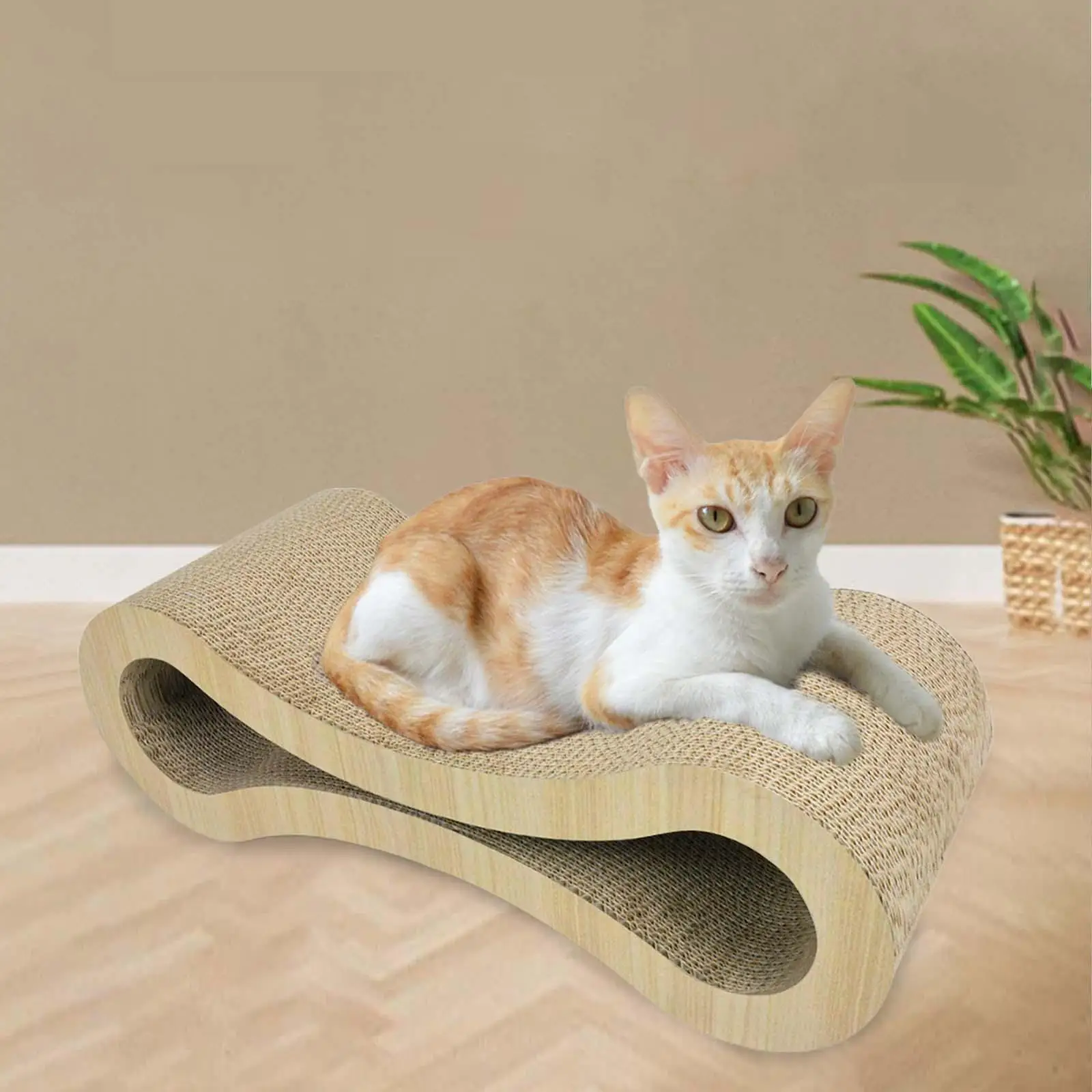 ClawMate Golfkarton Krabmeubel voor Katten | 56x21x18 cm | Comfortabele Rust- en Speelplaats | Beschermer voor Meubels - Image 3